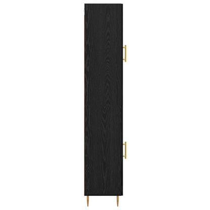 Highboard 2 pcs Black Oak Engineered Wood
