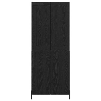 Highboard 2 pcs Black Oak Engineered Wood