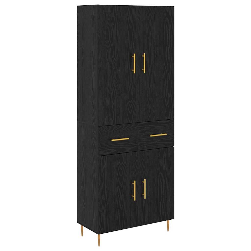 Highboard Black Oak 69.5 x 34 x 180 cm Engineered Wood