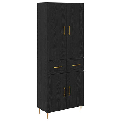 Highboard Black Oak 69.5 x 34 x 180 cm Engineered Wood