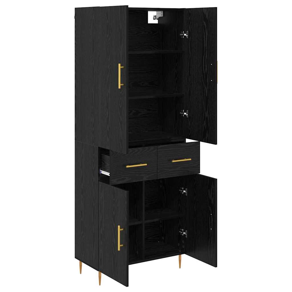 Highboard Black Oak 69.5 x 34 x 180 cm Engineered Wood