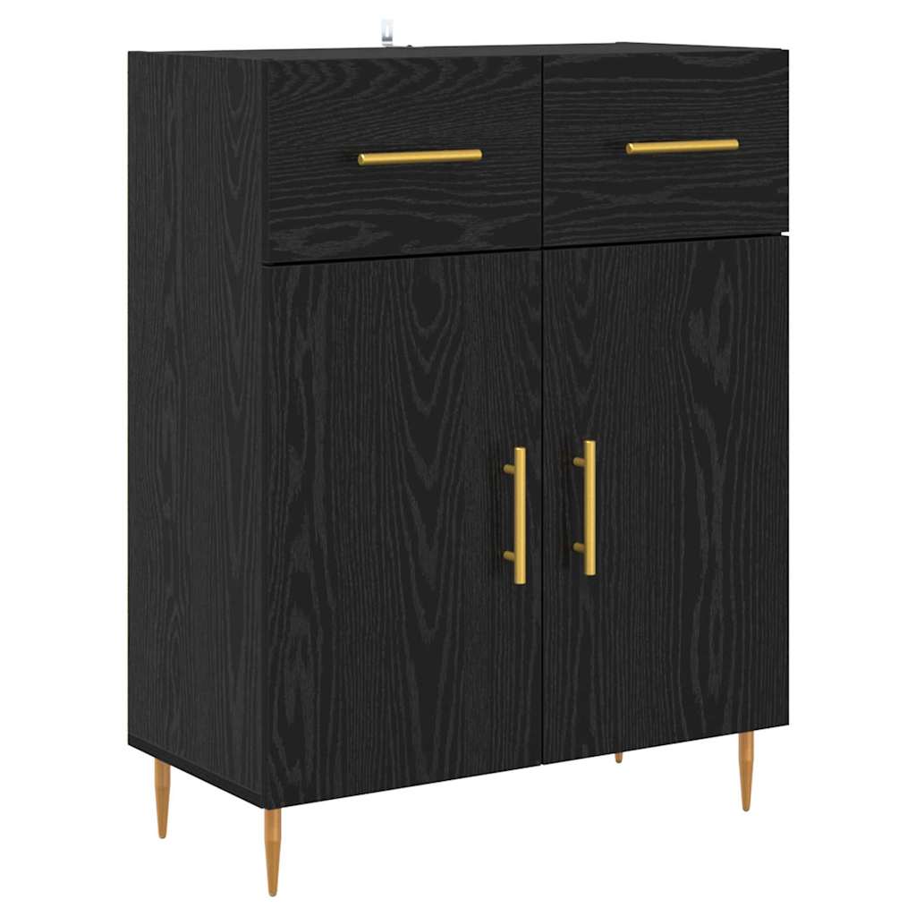 Highboard Black Oak 69.5 x 34 x 180 cm Engineered Wood
