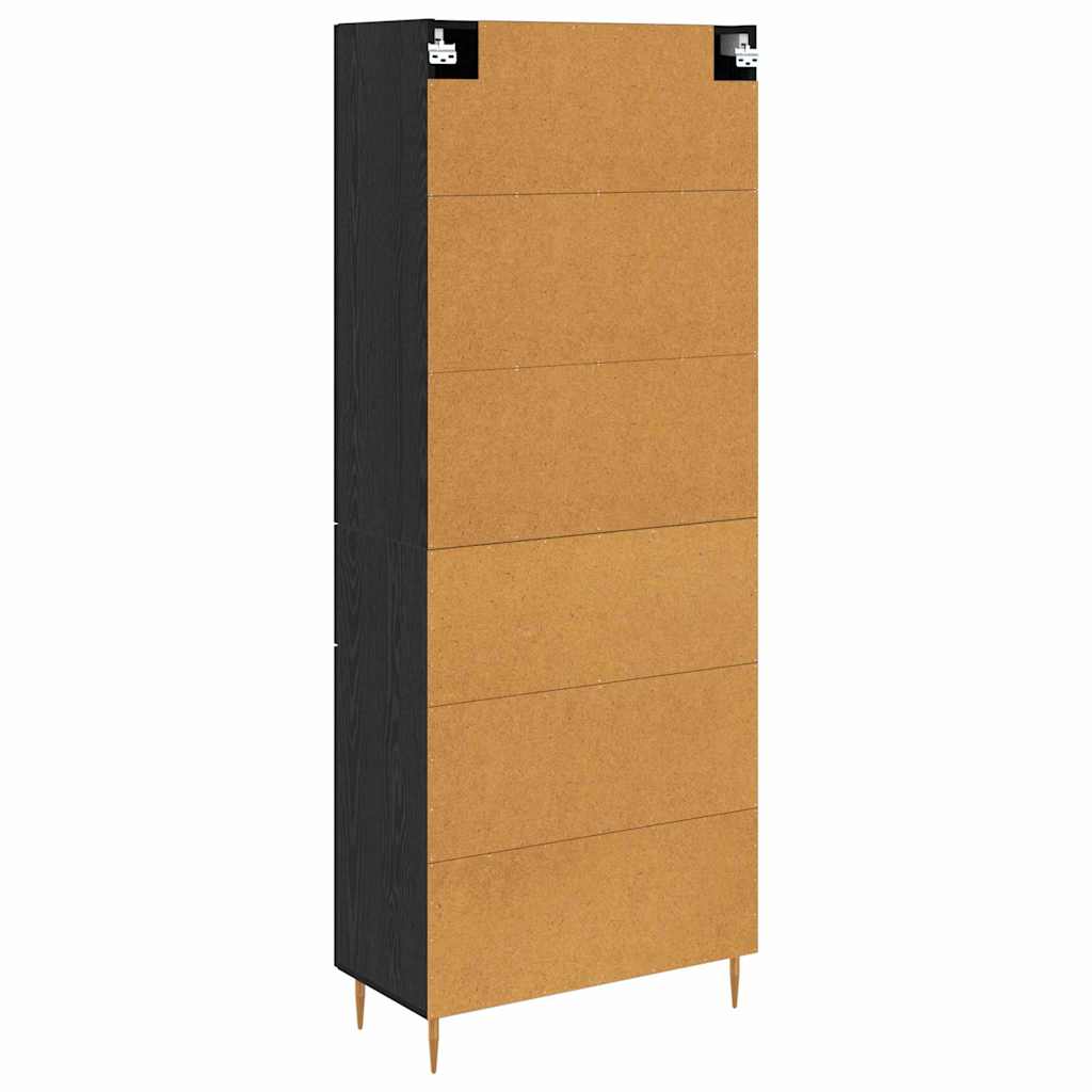 Highboard Black Oak 69.5 x 34 x 180 cm Engineered Wood