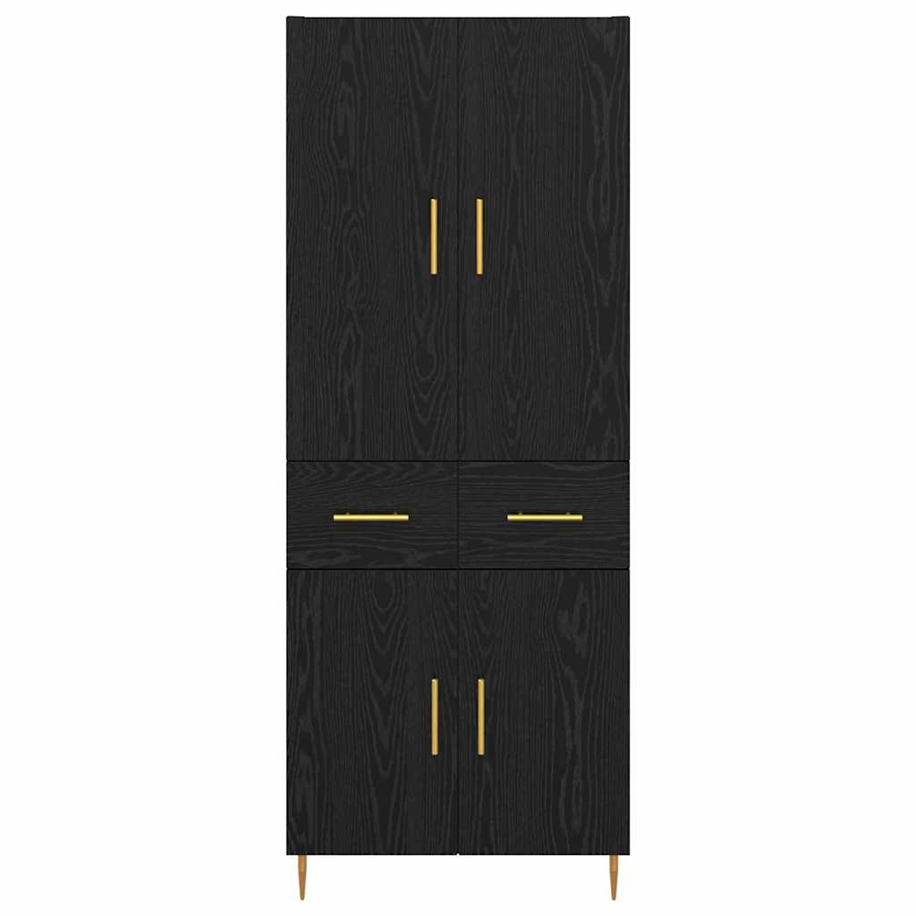 Highboard Black Oak 69.5 x 34 x 180 cm Engineered Wood