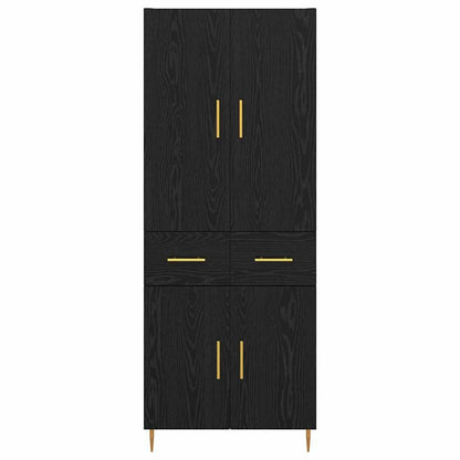 Highboard Black Oak 69.5 x 34 x 180 cm Engineered Wood