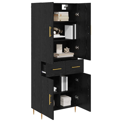 Highboard Black Oak 69.5 x 34 x 180 cm Engineered Wood