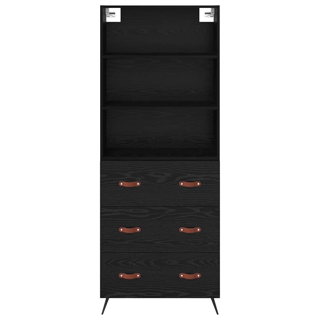 Highboard Black oak 69.5 x 34 x 180 cm Engineered Wood