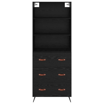 Highboard Black oak 69.5 x 34 x 180 cm Engineered Wood