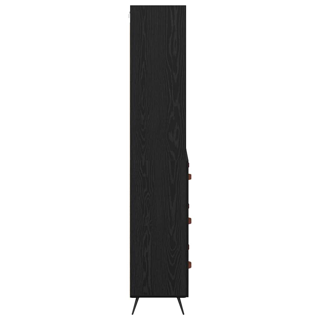 Highboard Black oak 69.5 x 34 x 180 cm Engineered Wood