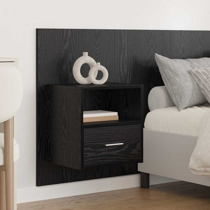 Headboard with Cabinet 3 pcs Black Oak Engineered Wood
