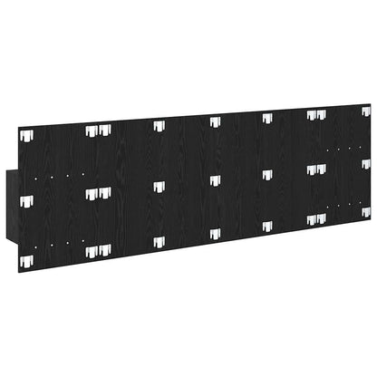 Headboard with Cabinet 3 pcs Black Oak Engineered Wood