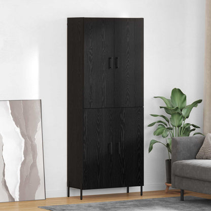 Highboard Black Oak 69.5 x 34 x 180 cm Engineered Wood