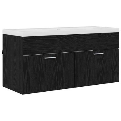 Bathroom Cabinet Black Oak 100 x 38.5 x 46 cm Engineered Wood
