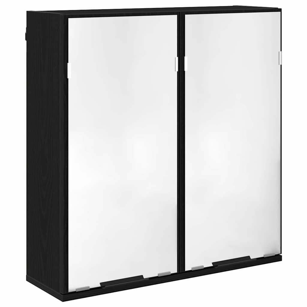 Bathroom Cabinet Set with Shelf 2 pcs Black Oak Engineered Wood