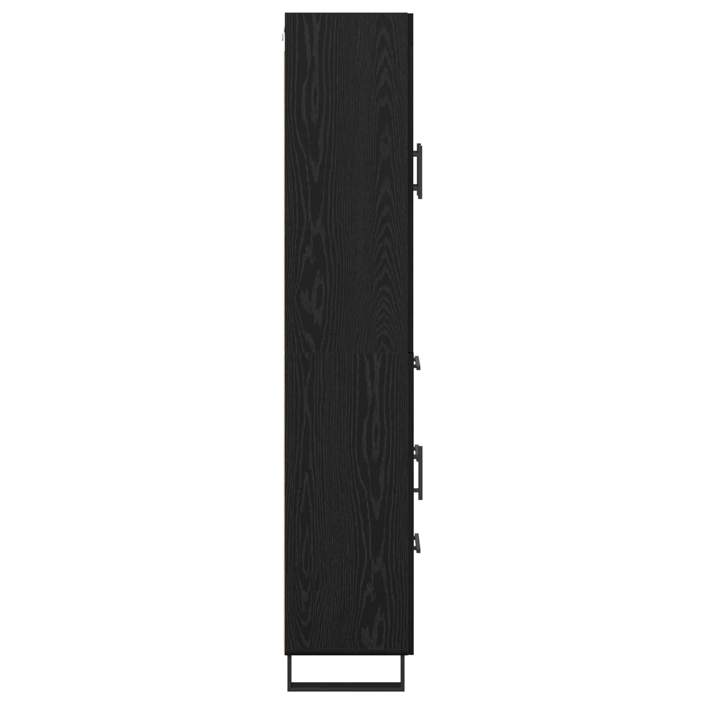 Highboard with Drawer 2 pcs Black Oak Engineered Wood and Glass