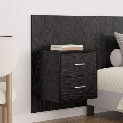 Headboard with Cabinet 3 pcs Black Oak Engineered Wood