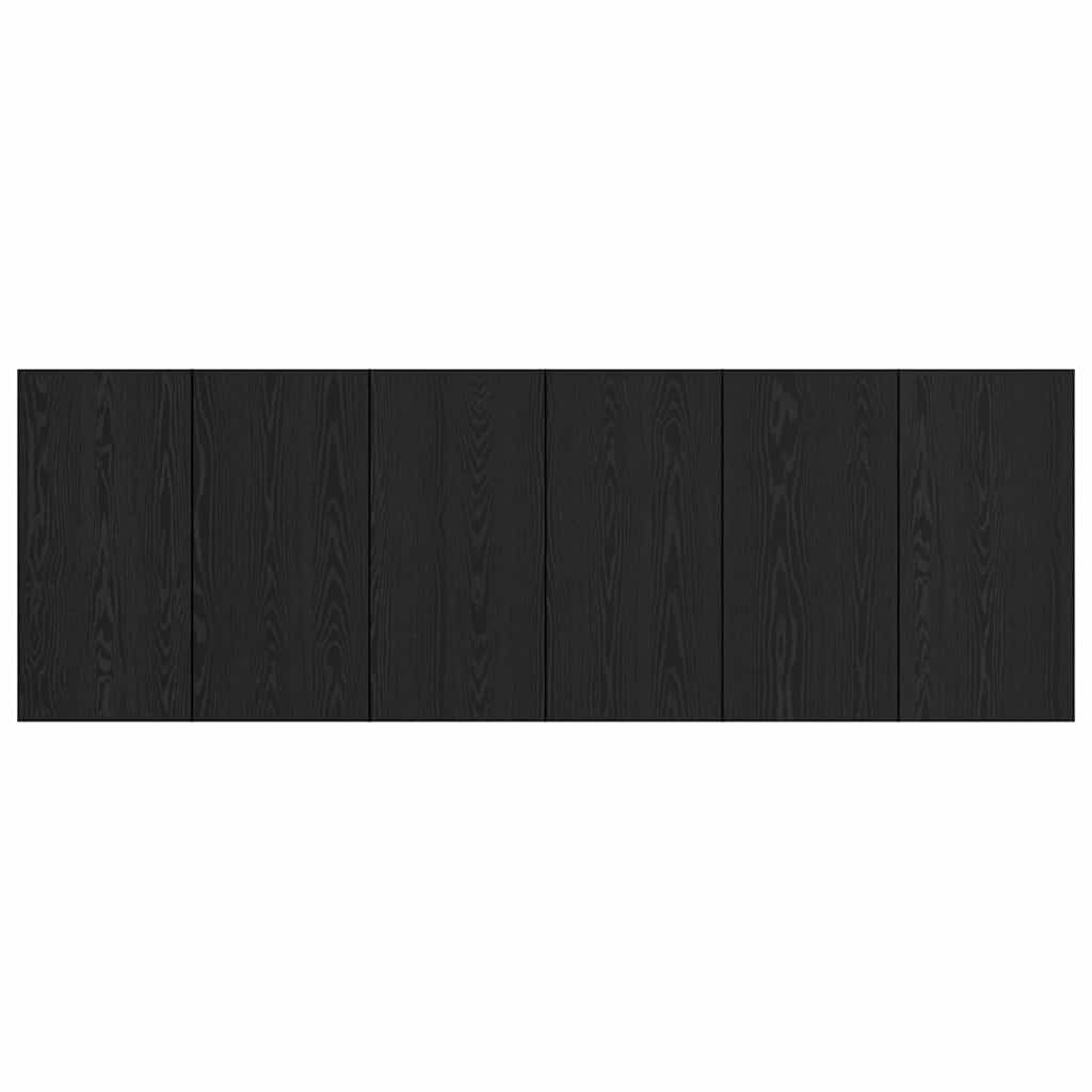 Headboard with Cabinet 3 pcs Black Oak Engineered Wood