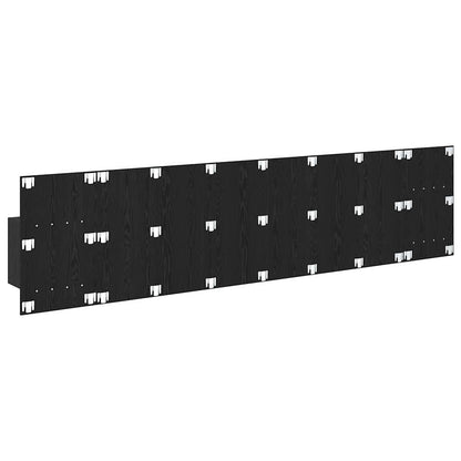 Headboard with Cabinet 3 pcs Black Oak Engineered Wood
