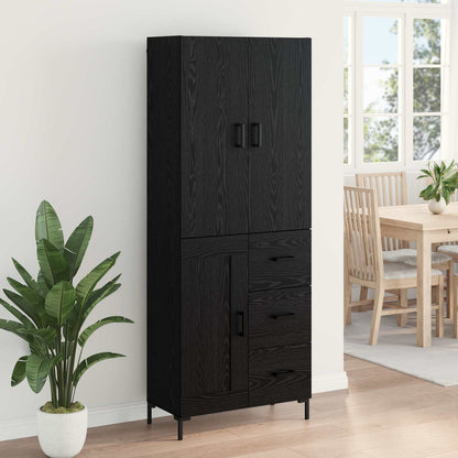 Highboard Black Oak 69.5 x 34 x 180 cm Engineered Wood