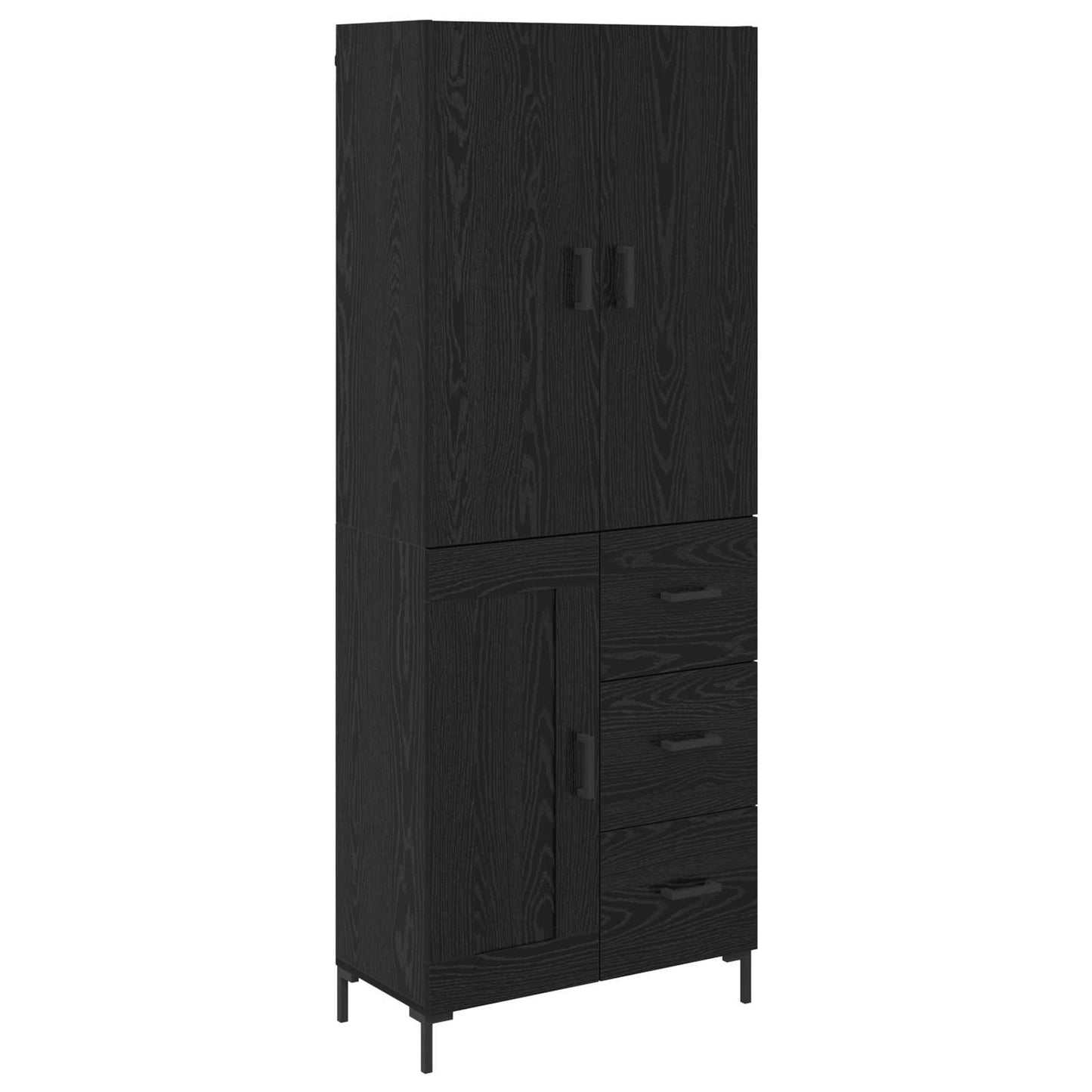 Highboard Black Oak 69.5 x 34 x 180 cm Engineered Wood
