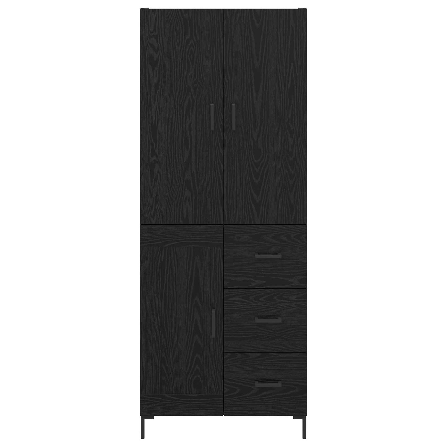 Highboard Black Oak 69.5 x 34 x 180 cm Engineered Wood
