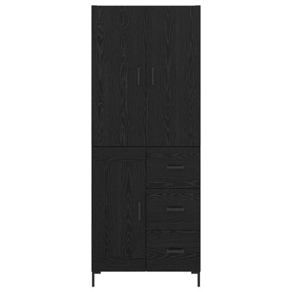 Highboard Black Oak 69.5 x 34 x 180 cm Engineered Wood
