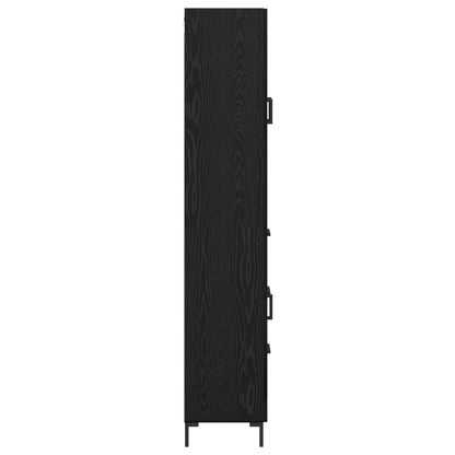 Highboard Black Oak 69.5 x 34 x 180 cm Engineered Wood