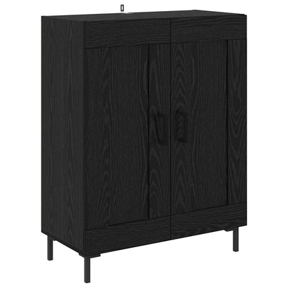 Highboard 2 pcs Black Oak Engineered Wood