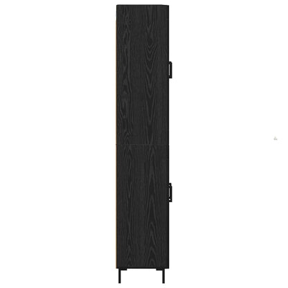 Highboard 2 pcs Black Oak Engineered Wood