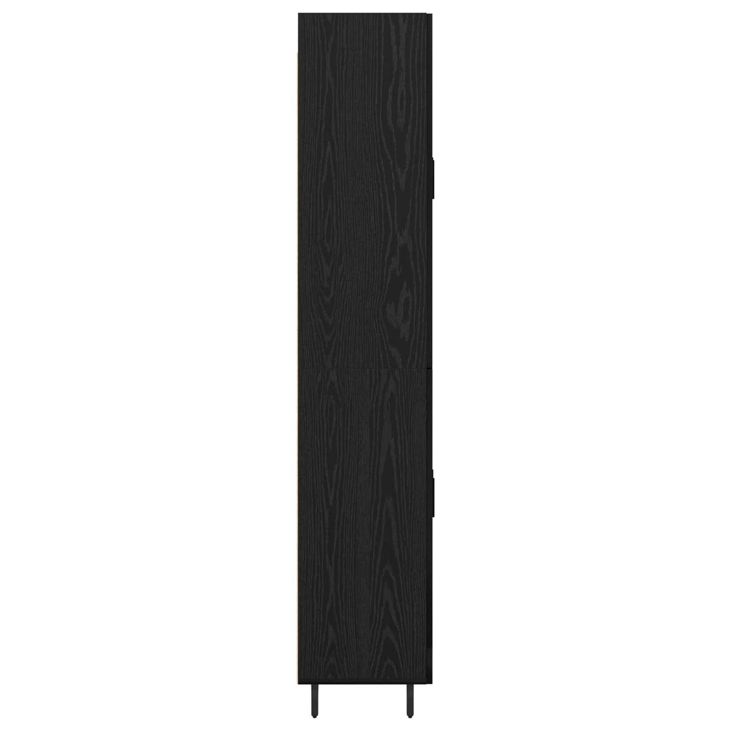 Highboard 2 pcs Black oak Engineered Wood and Glass