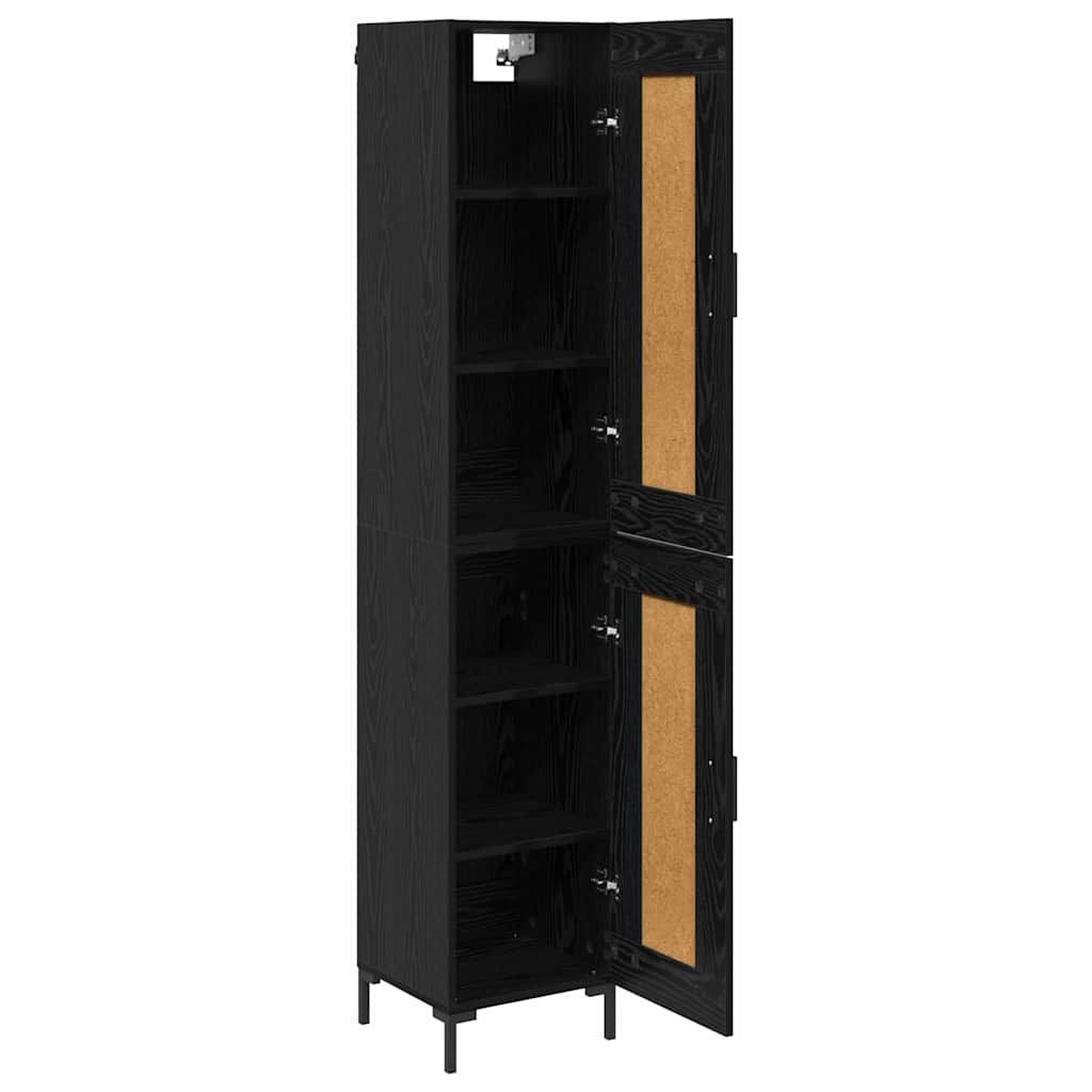 Highboard Black Oak 34.5 x 34 x 180 cm Engineered Wood