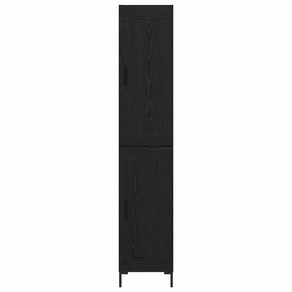 Highboard Black Oak 34.5 x 34 x 180 cm Engineered Wood