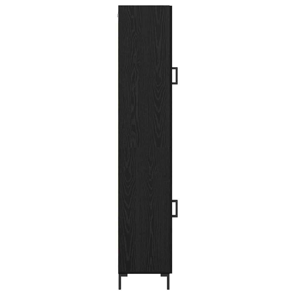 Highboard Black Oak 34.5 x 34 x 180 cm Engineered Wood
