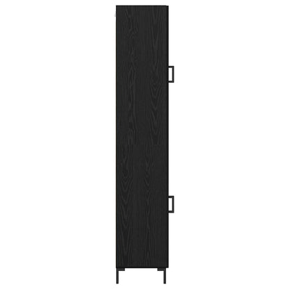 Highboard Black Oak 34.5 x 34 x 180 cm Engineered Wood