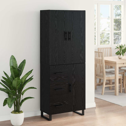 Highboard with Drawer 2 pcs Black Oak 69.5 x 34 x 180 cm