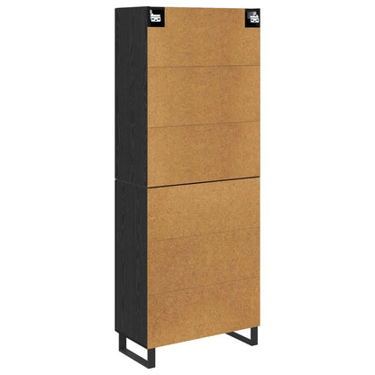 Highboard with Drawer 2 pcs Black Oak 69.5 x 34 x 180 cm