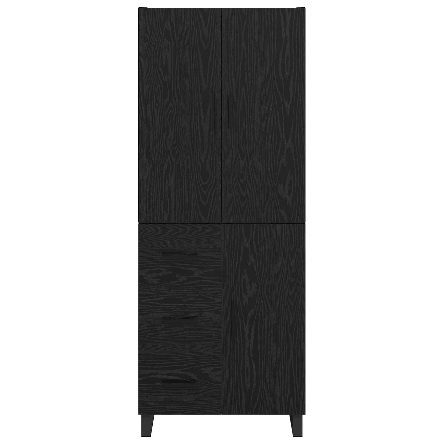 Highboard with Drawer 2 pcs Black Oak 69.5 x 34 x 180 cm