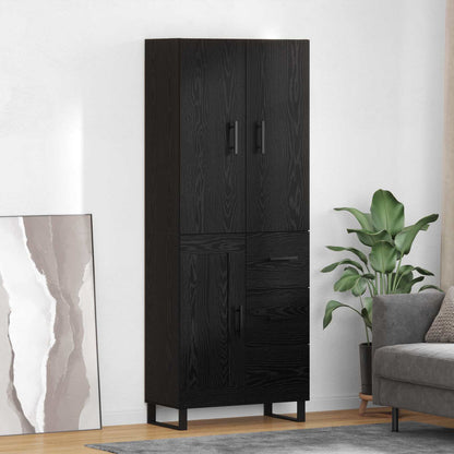 Highboard with Drawer 2 pcs Black Oak 69.5 x 34 x 180 cm