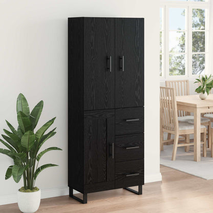 Highboard with Drawer 2 pcs Black Oak 69.5 x 34 x 180 cm