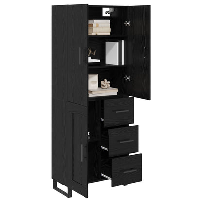 Highboard with Drawer 2 pcs Black Oak 69.5 x 34 x 180 cm