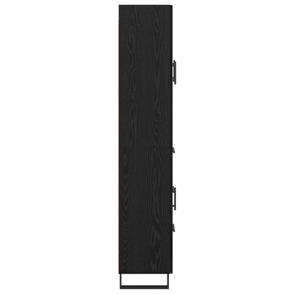Highboard with Drawer 2 pcs Black Oak 69.5 x 34 x 180 cm