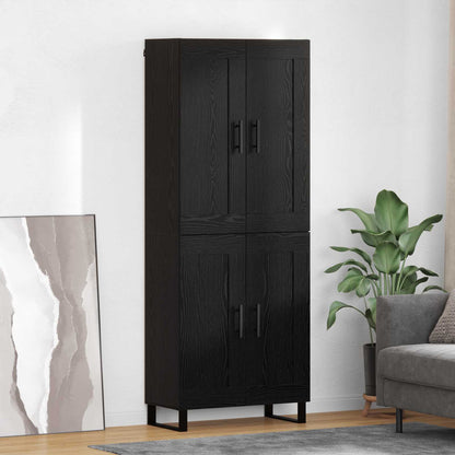 Highboard Black Oak 69.5 x 34 x 180 cm Engineered Wood