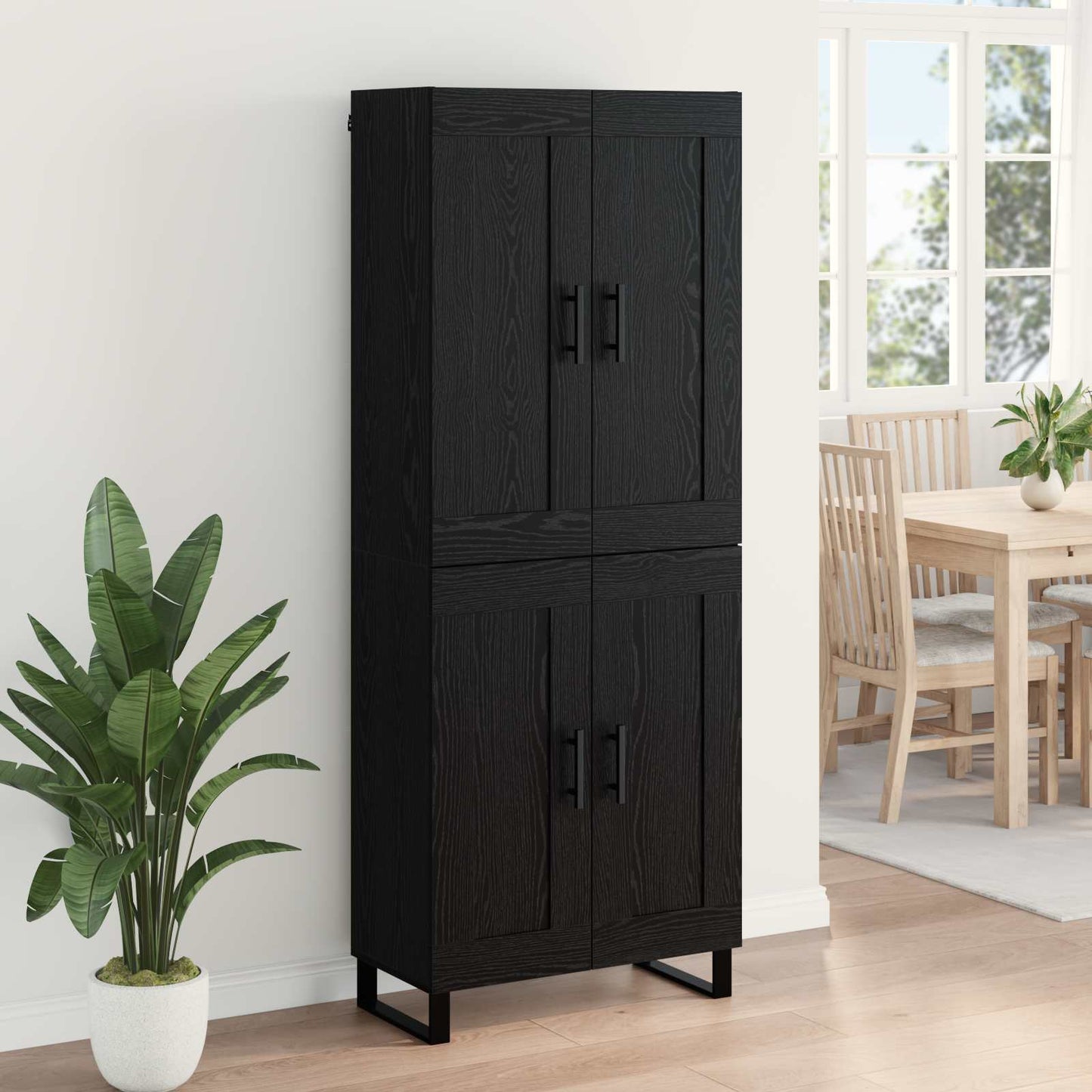 Highboard Black Oak 69.5 x 34 x 180 cm Engineered Wood