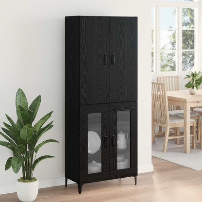 Highboard Black Oak 69.5 x 34 x 180 cm Engineered Wood