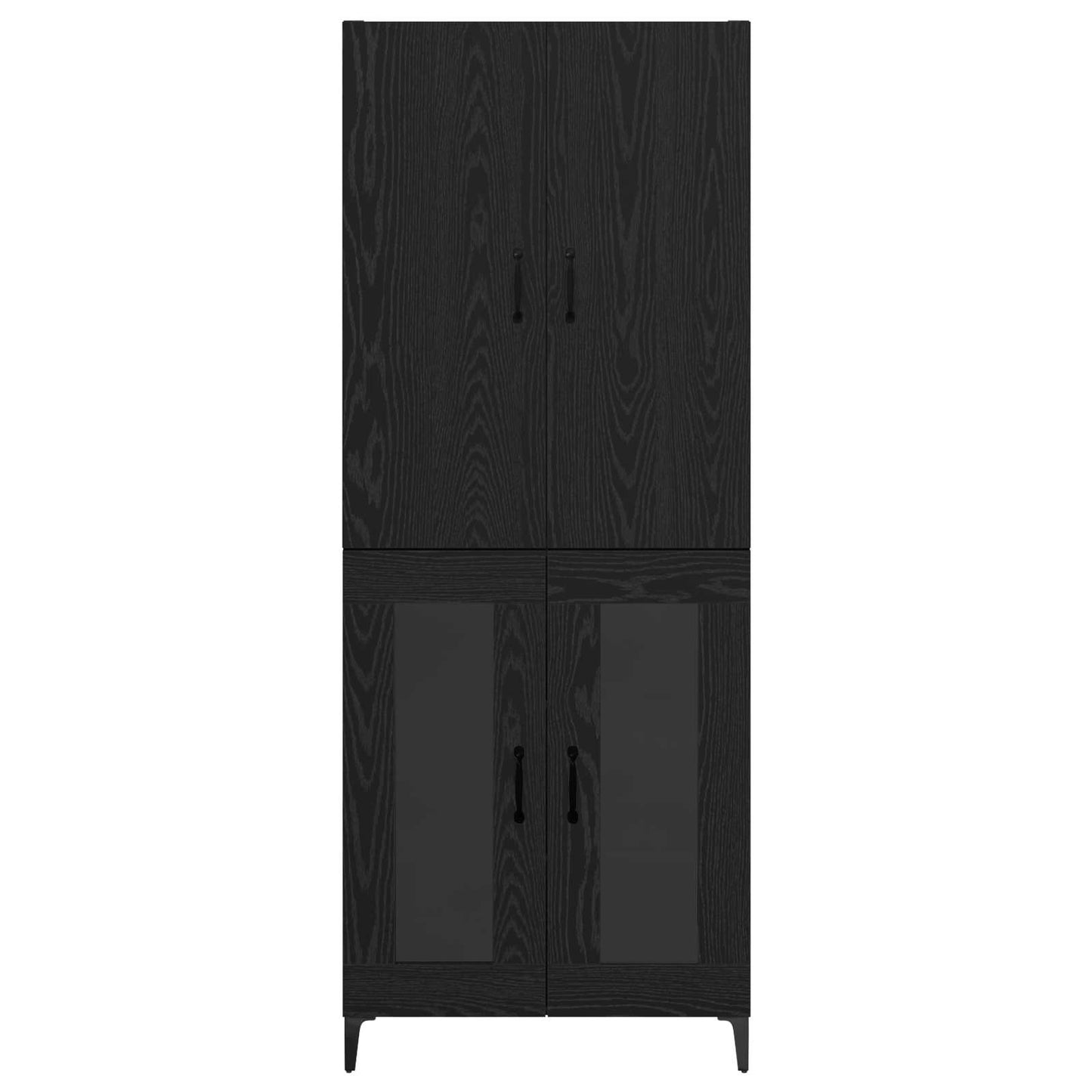 Highboard Black Oak 69.5 x 34 x 180 cm Engineered Wood