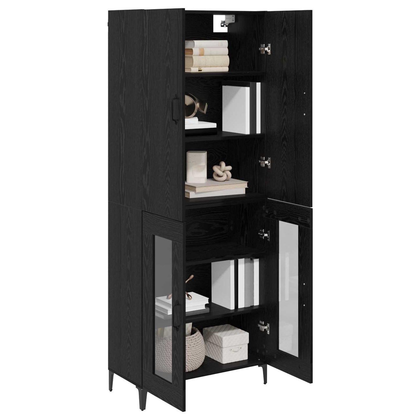 Highboard Black Oak 69.5 x 34 x 180 cm Engineered Wood