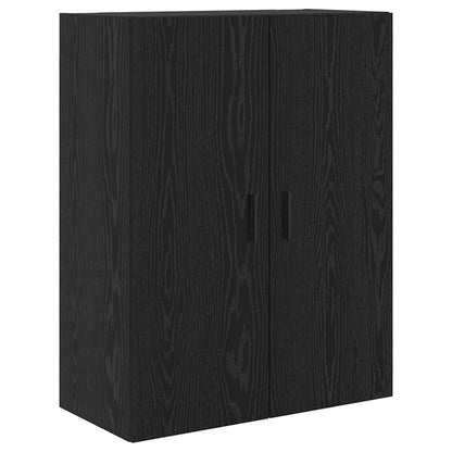 Highboard with Drawer 2 pcs Black oak Engineered Wood and Glass