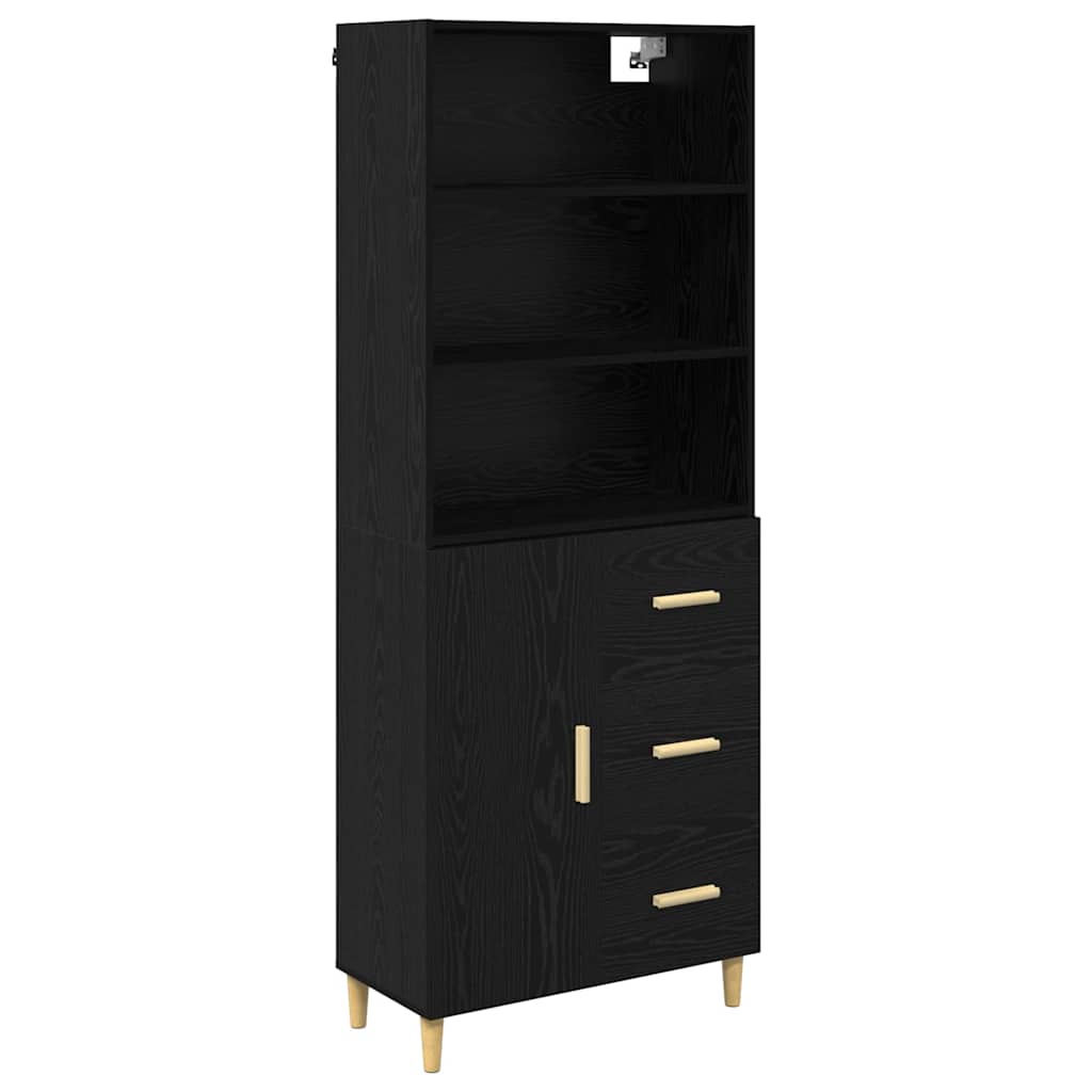 Highboard Black Oak 69.5 x 32.5 x 180 cm Engineered Wood