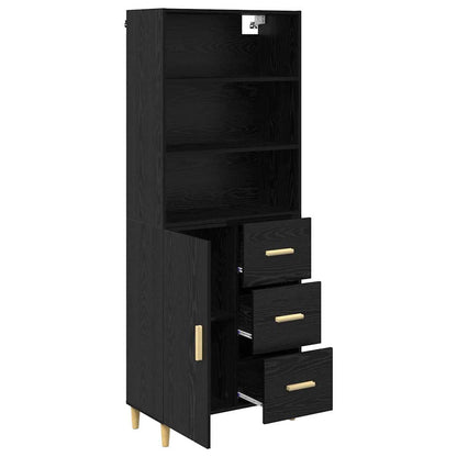 Highboard Black Oak 69.5 x 32.5 x 180 cm Engineered Wood