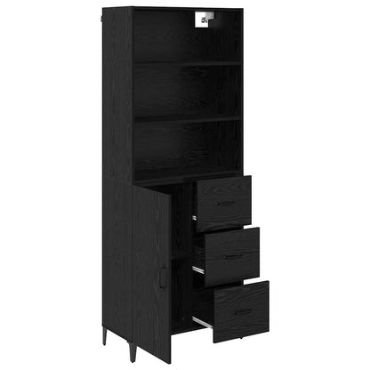 Highboard Black Oak 69.5 x 34 x 180 cm Engineered Wood